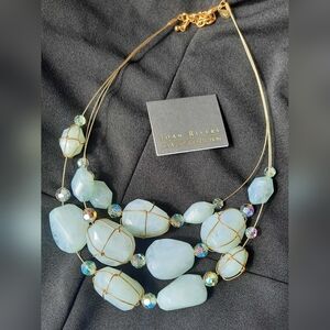 Joan Rivers Gold and Blue Statement Necklace